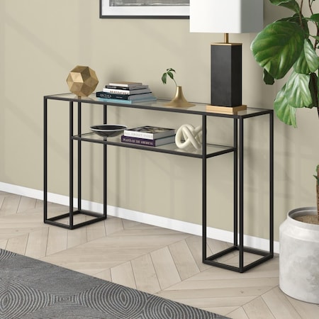 Hudson & Canal 55 in. Marilyn Wide Rectangular Console Table, Blackened Bronze AT1537
